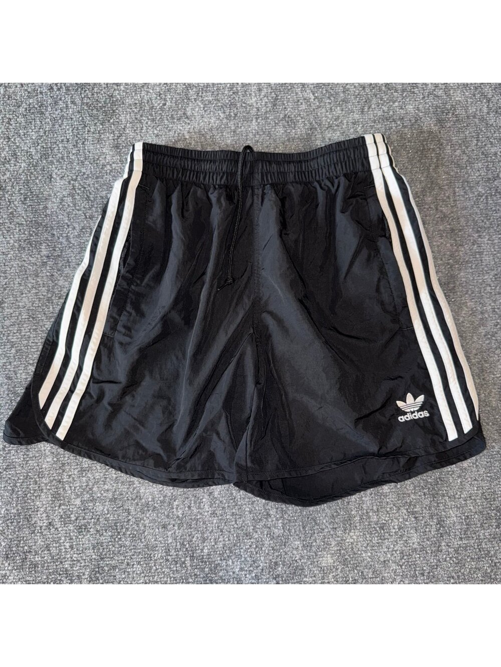 Adidas Originals Cotton Black Casual Shorts Mens SM Vtg y2k 90s Rare